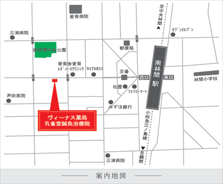 神奈川県大和市東林間1-19-14　1F　ヴィーナス薬局地図
